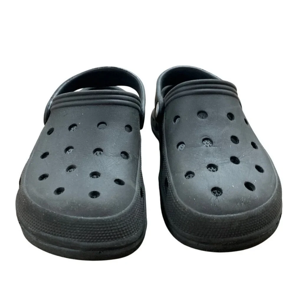 Little Boys Size 11 Black Clogs Breathable Slip On Sandal Water Shoes